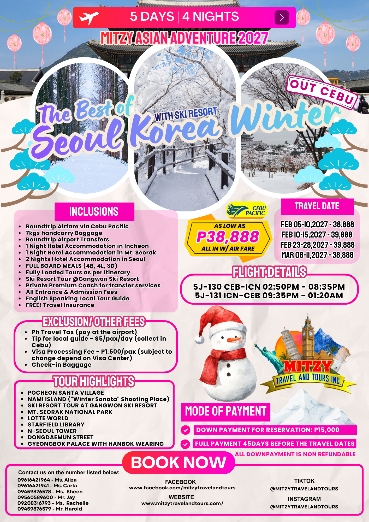 The Best of Seoul Korea Winter Experience (OUT CEBU)