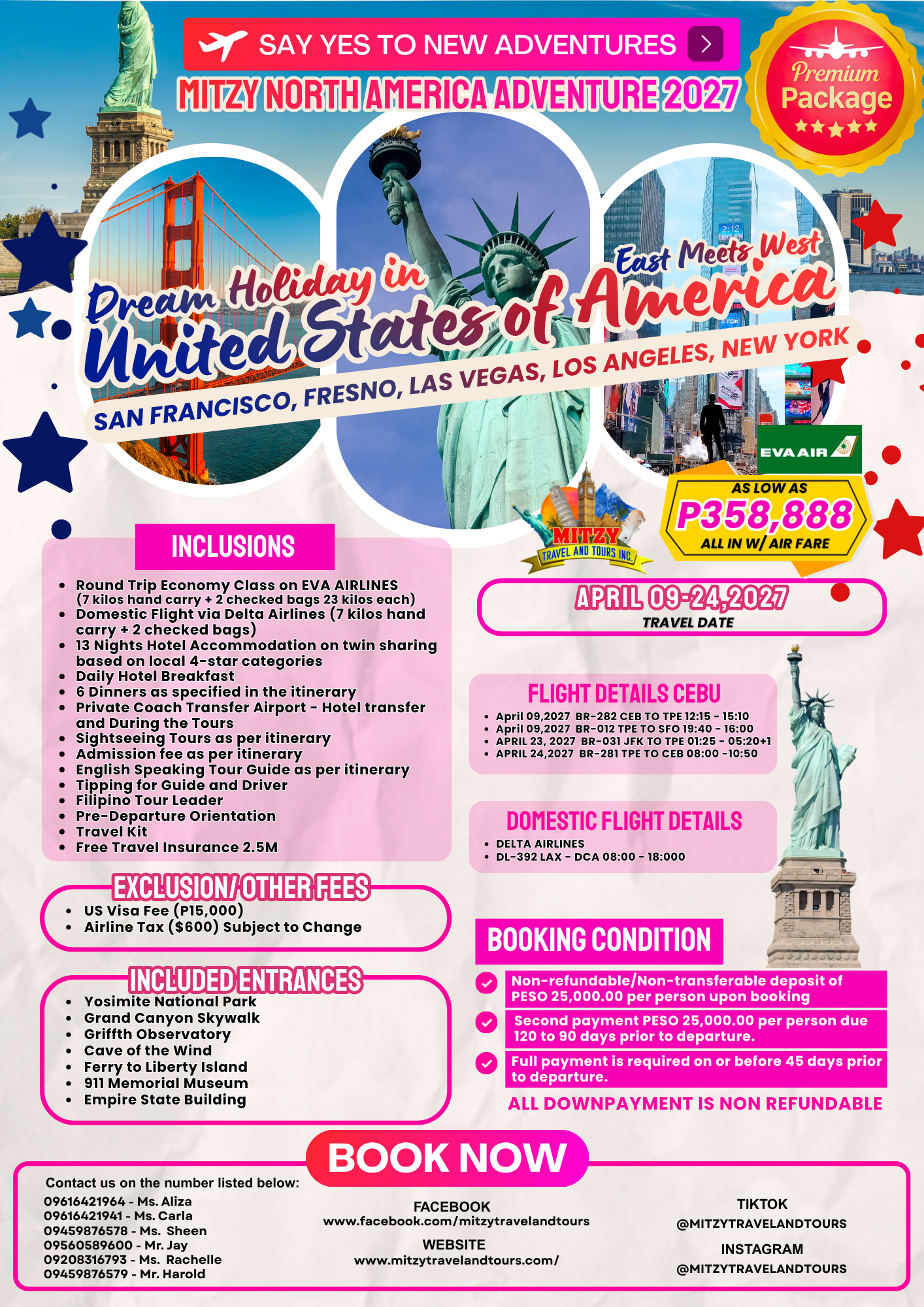Dream Holiday in the USA: East Meets West (OUT CEBU)