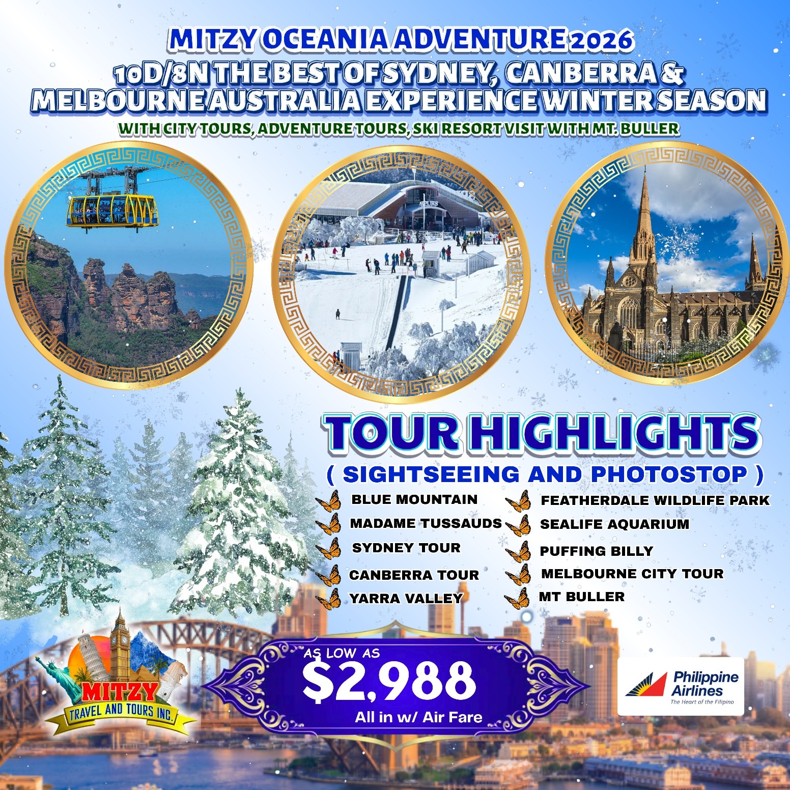 The Best of Sydney, Canberra and Melbourne Australia Experience Winter Season